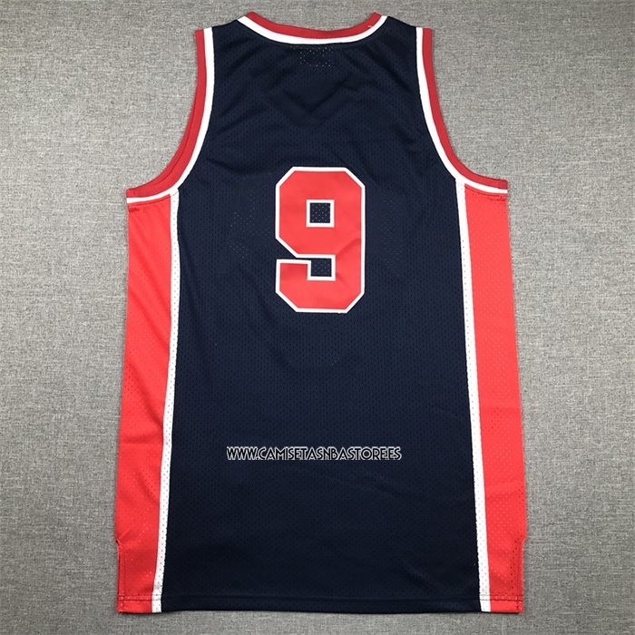 Michael Jordan NO 9 Camiseta USA 1984 Azul
